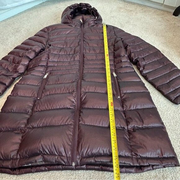 Andrew Marc burgundy red quilted packable compressible goose down hood coat XL - Picture 7 of 14